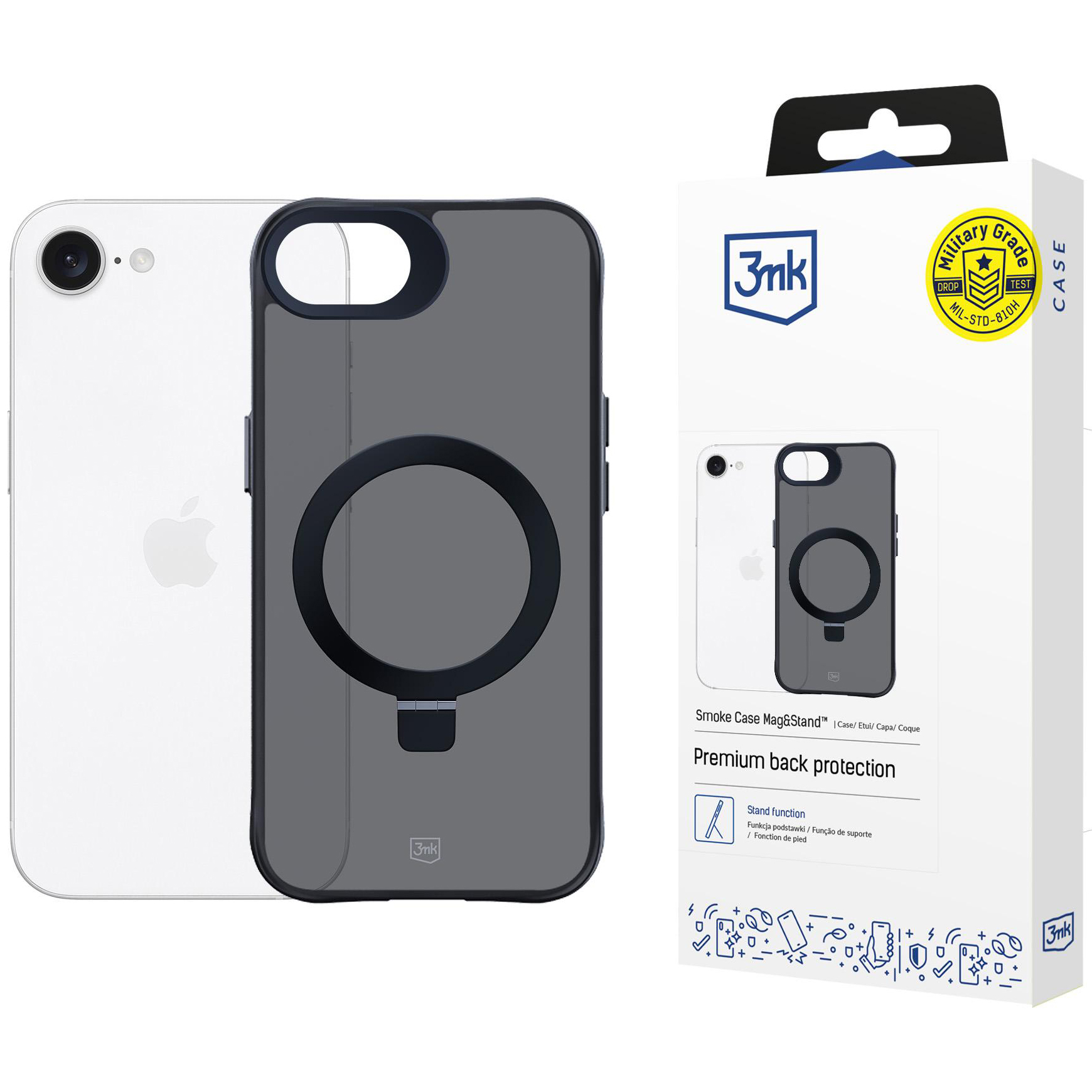 Smoke Case Mag&Stand™ iPhone Samsung przydymiony styl elegancki wygląd smukła konstrukcja